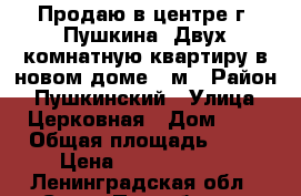 Продаю в центре г. Пушкина, Двух-комнатную квартиру в новом доме 70м › Район ­ Пушкинский › Улица ­ Церковная › Дом ­ 7 › Общая площадь ­ 70 › Цена ­ 11 000 000 - Ленинградская обл., Санкт-Петербург г. Недвижимость » Квартиры продажа   . Ленинградская обл.,Санкт-Петербург г.